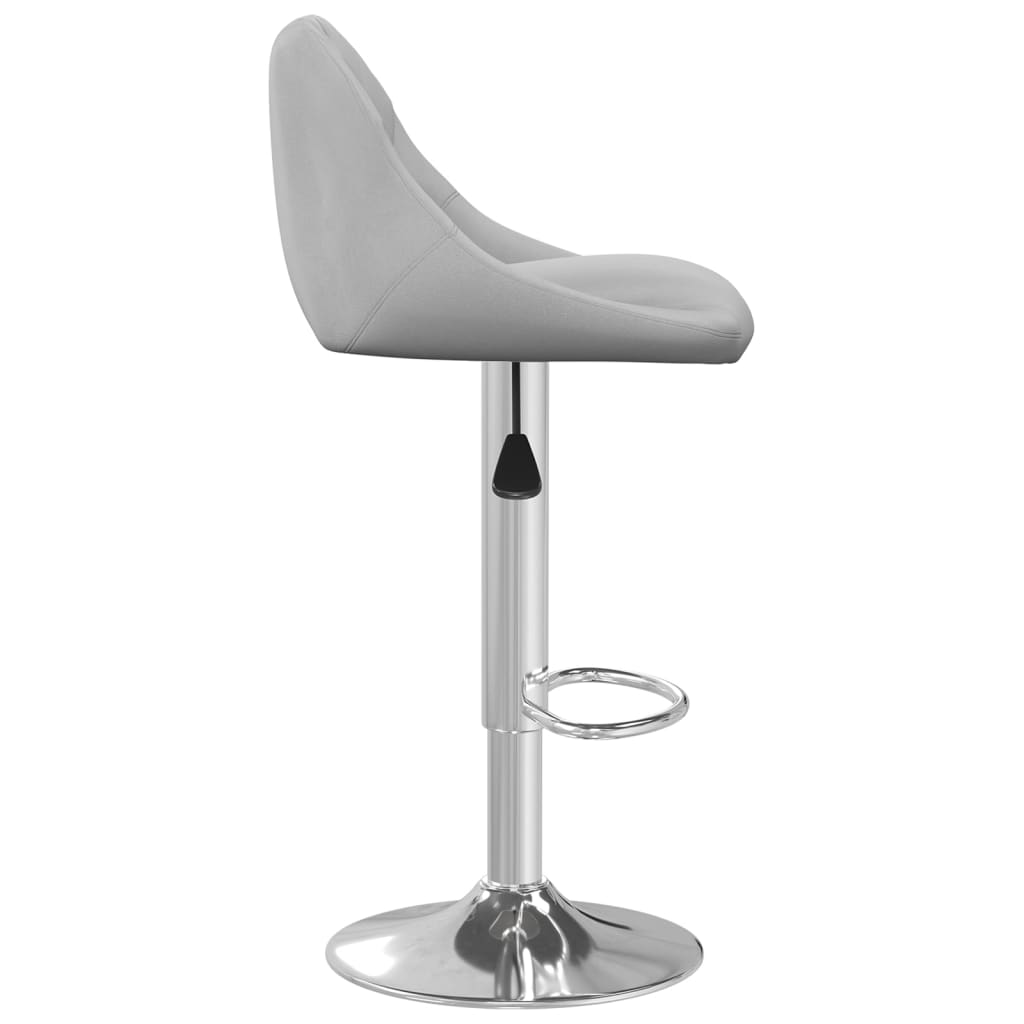 Bar Stool 2 Pcs Light Grey Velvet