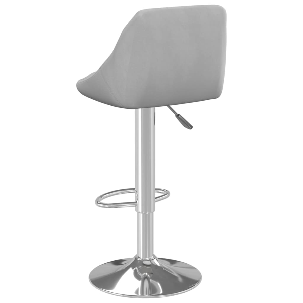 Bar Stool 2 Pcs Light Grey Velvet