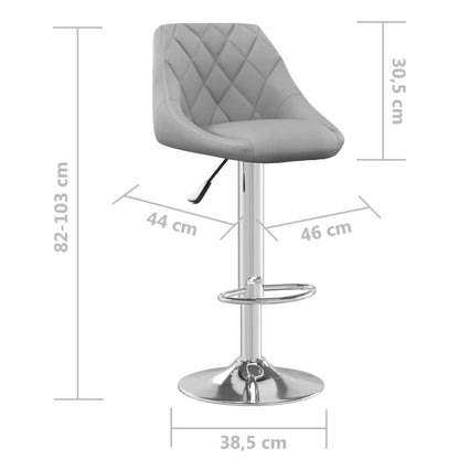 Bar Stool 2 Pcs Light Grey Velvet