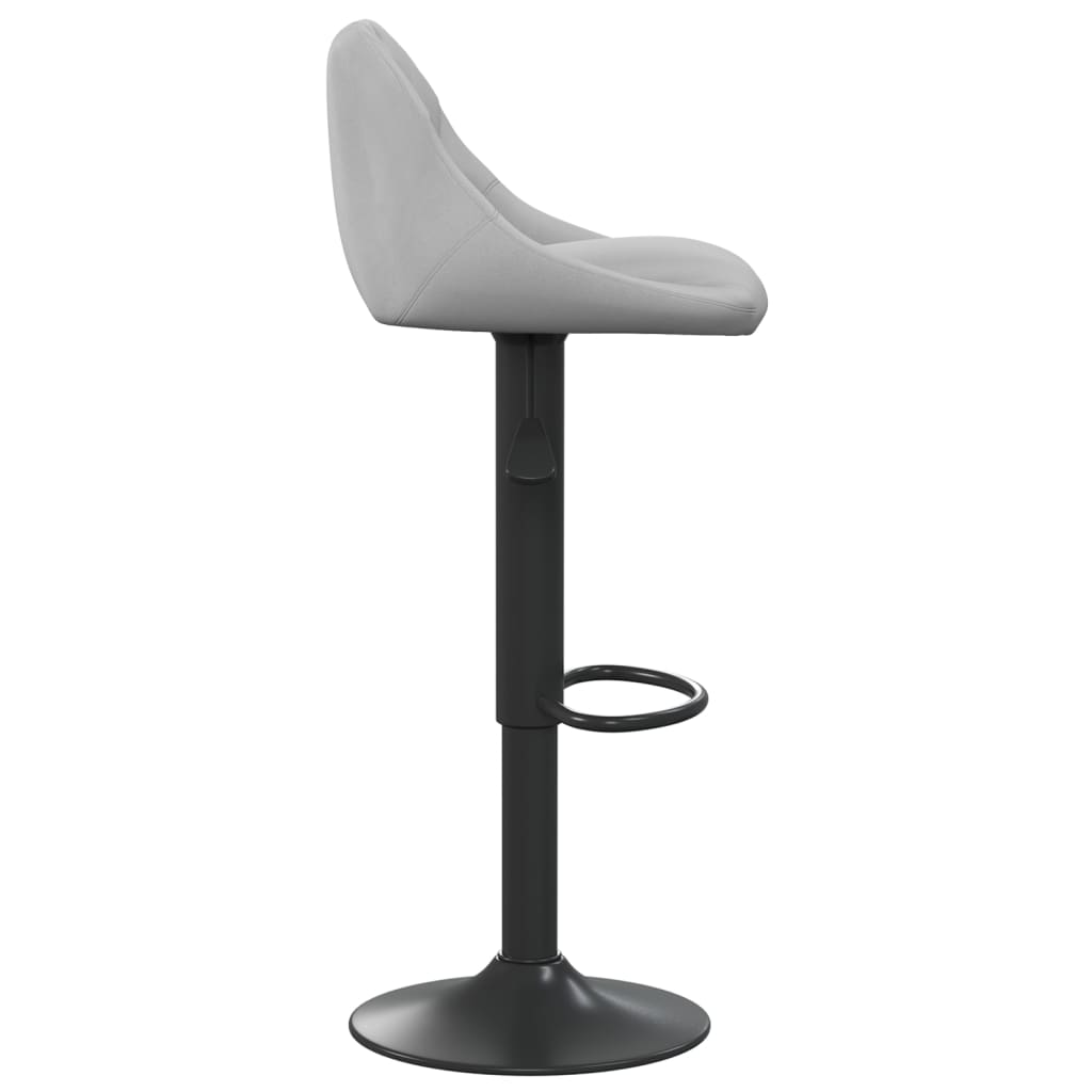 Bar Stool Light Grey Velvet