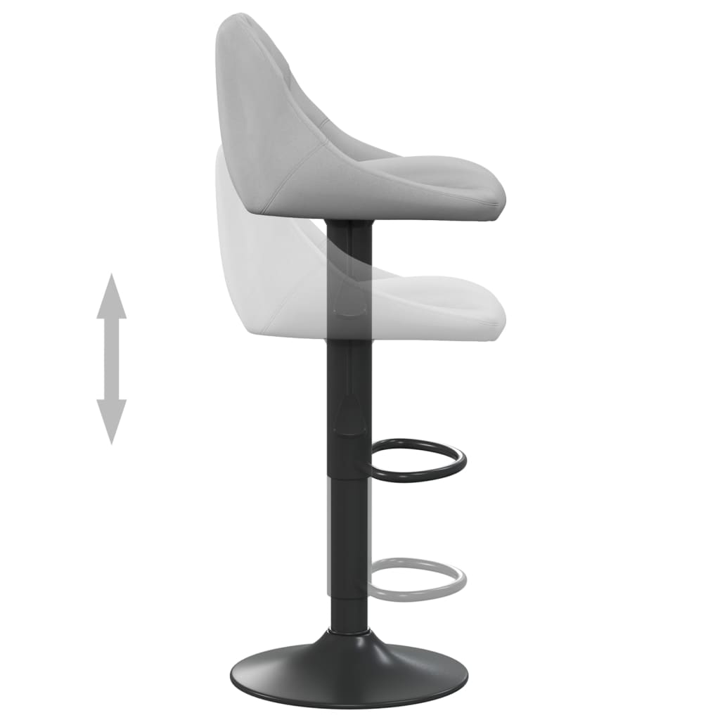 Bar Stool Light Grey Velvet