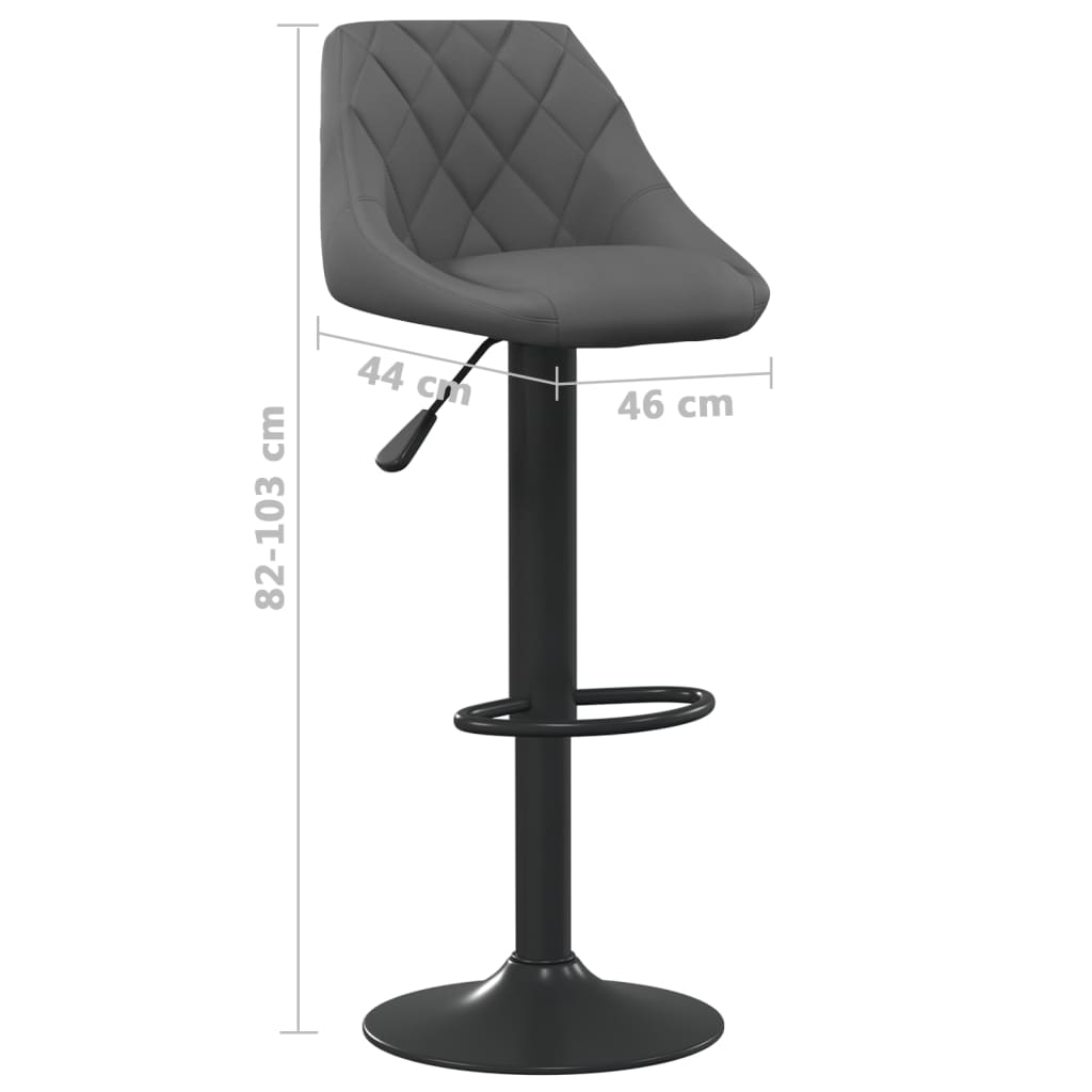 Bar Stool Dark Grey Velvet