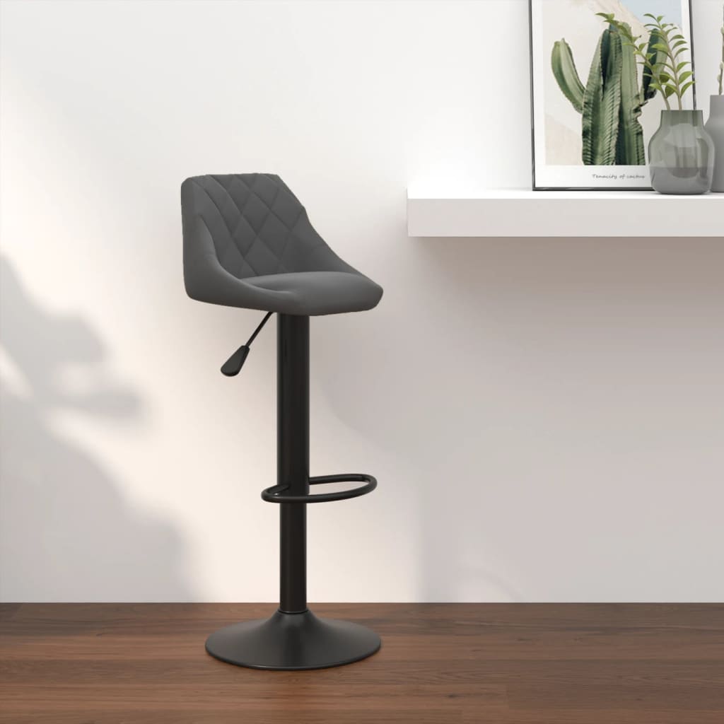 Bar Stool Dark Grey Velvet