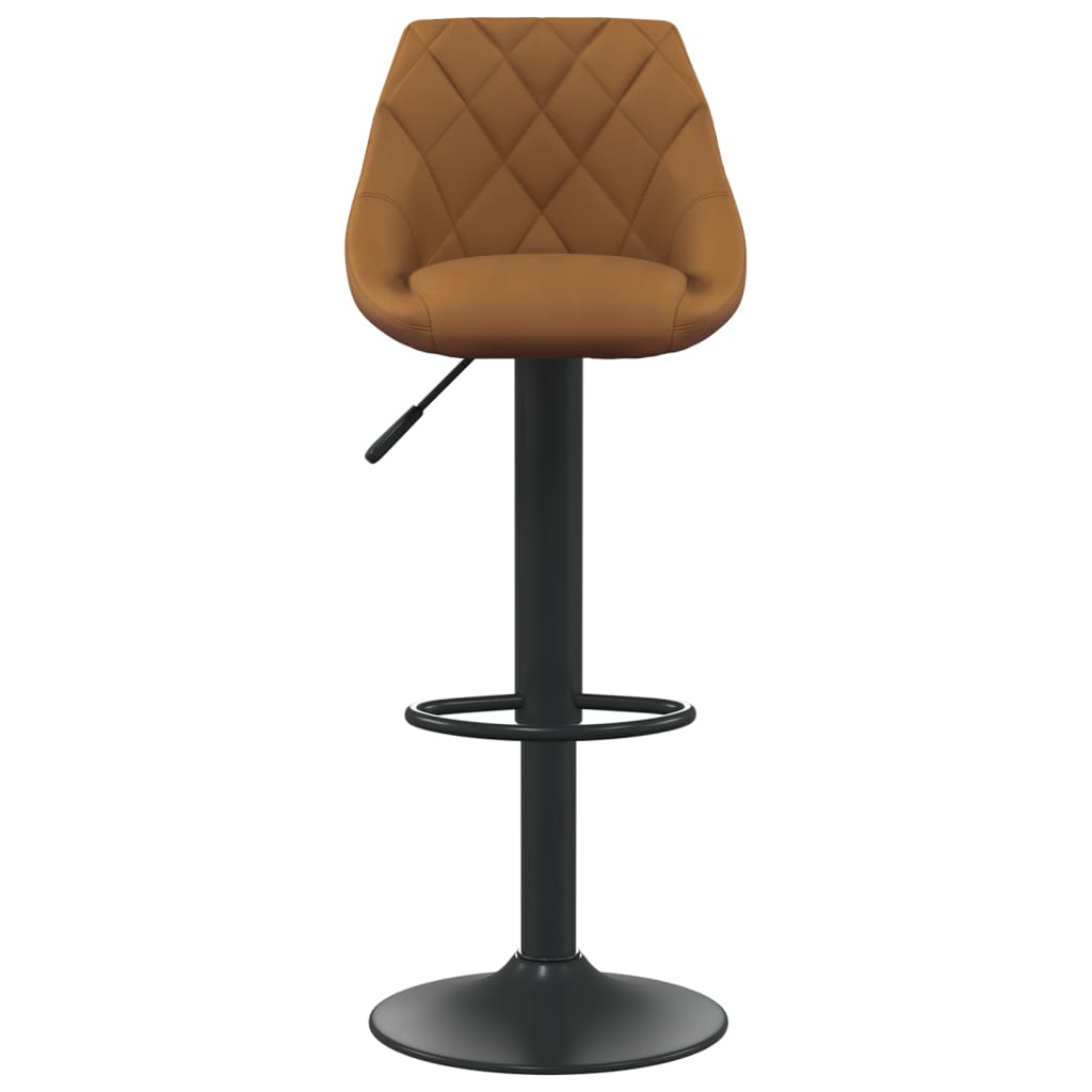 Bar Stools 2 Pcs Brown Velvet