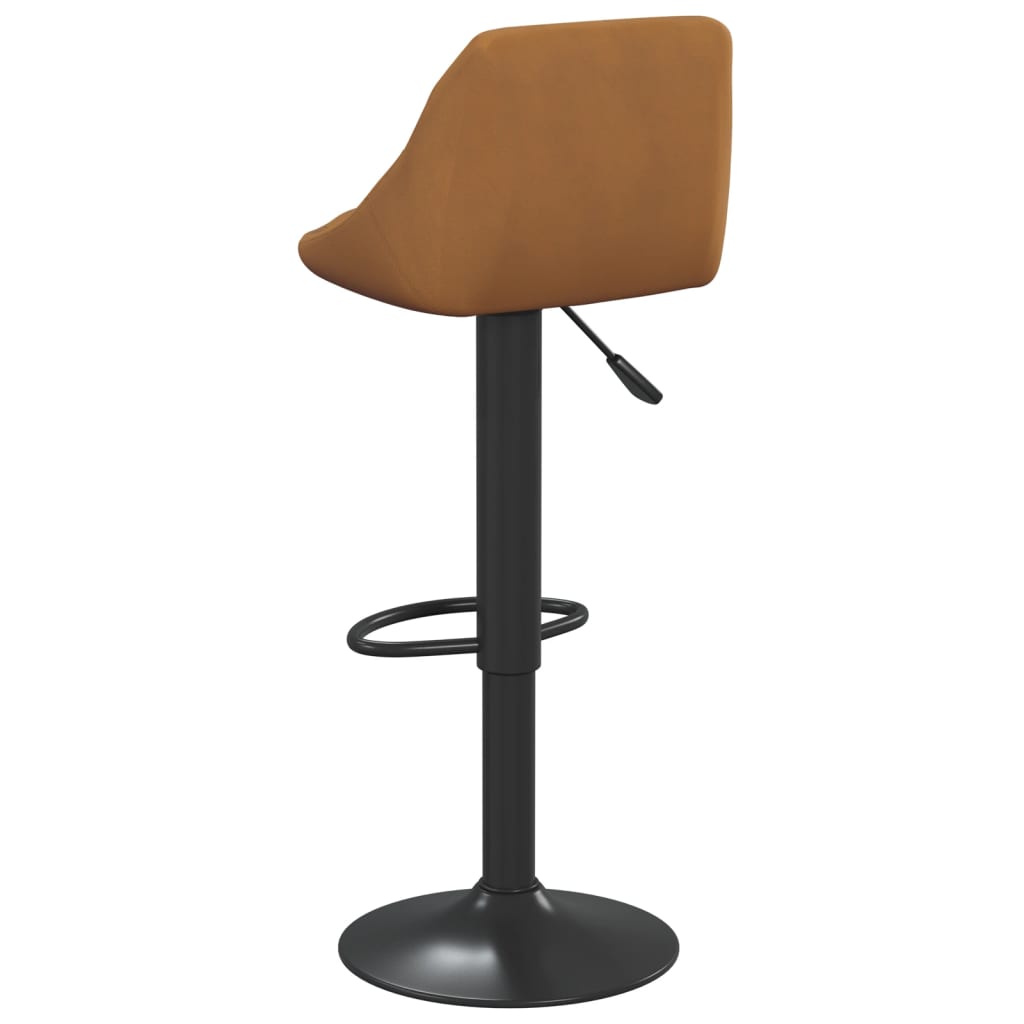 Bar Stools 2 Pcs Brown Velvet