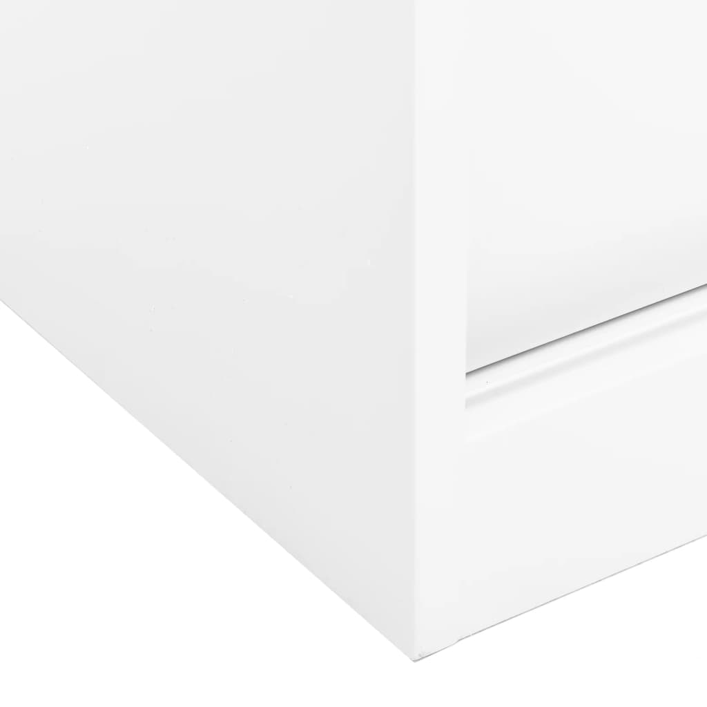 Office Cabinet With Sliding Door White 90X40X90 Cm Steel