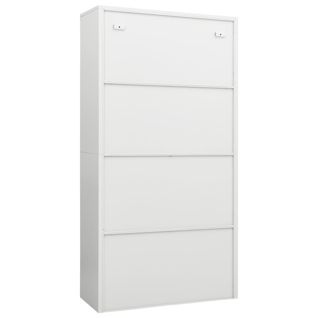 Locker Cabinet White 90X40X180 Cm Steel