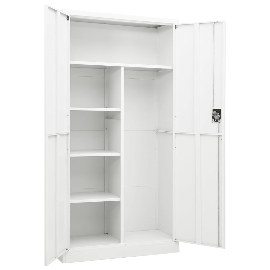 Locker Cabinet White 90X40X180 Cm Steel