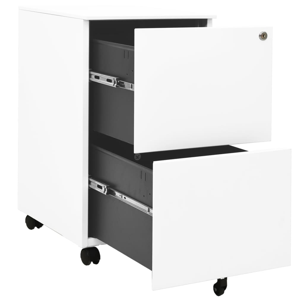 Mobile File Cabinet White 39X45X67 Cm Steel