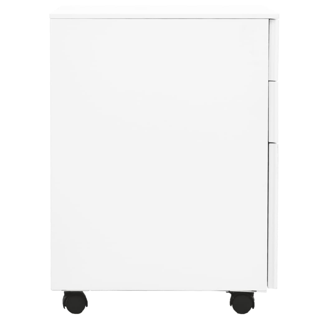 Mobile File Cabinet White 39X45X60 Cm Steel