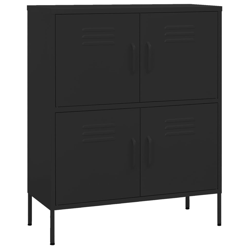 Storage Cabinet Black 80X35X101.5 Cm Steel