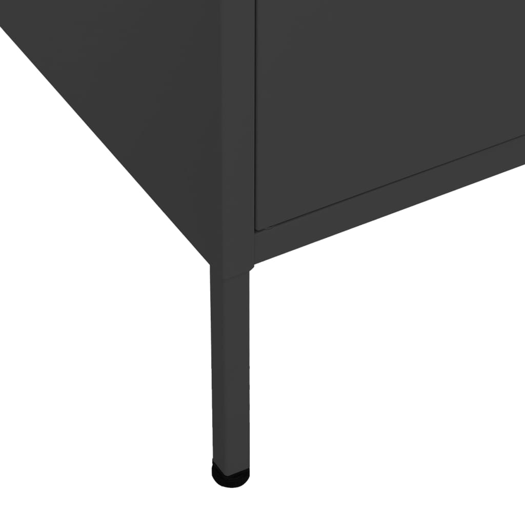 Storage Cabinet Black 80X35X101.5 Cm Steel