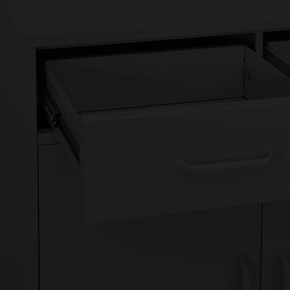 Storage Cabinet Black 80X35X101.5 Cm Steel