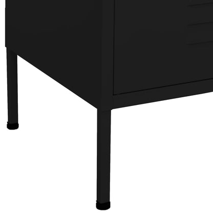 Storage Cabinet Black 80X35X101.5 Cm Steel