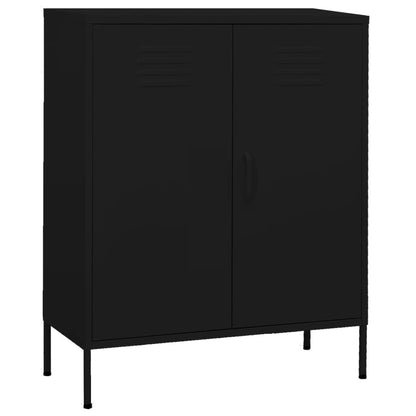 Storage Cabinet Black 80X35X101.5 Cm Steel