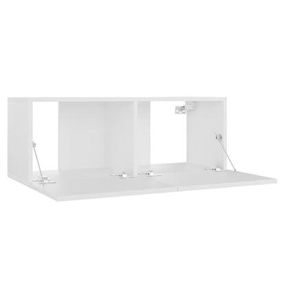 3 Piece Tv Cabinet Set White Engineered Wood