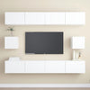 6 Piece Tv Cabinet Set White Engineered Wood