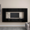 8 Piece Tv Cabinet Set Black Engineered Wood