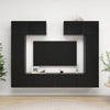 6 Piece Tv Cabinet Set Black Engineered Wood