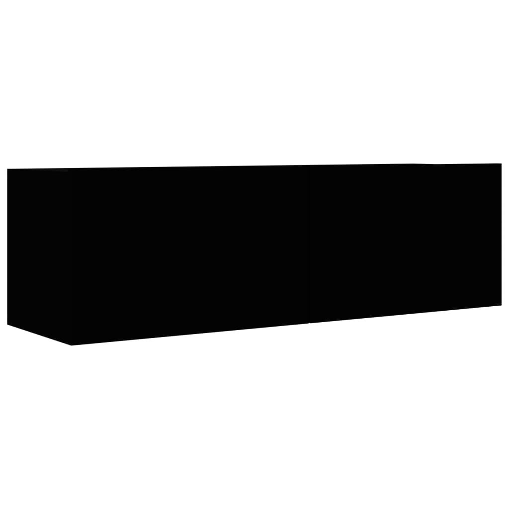 Tv Cabinets 3 Pcs Black Engineered Wood