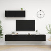 Tv Cabinets 3 Pcs Black Engineered Wood