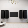 Tv Cabinets 4 Pcs Black 30.5X30X90 Cm Engineered Wood