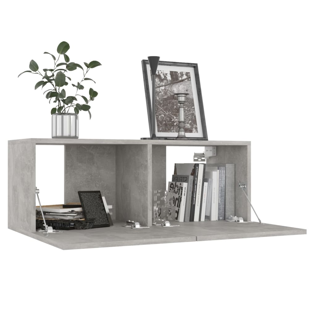 Tv Cabinets 4 Pcs Concrete Grey 80X30X30 Cm Engineered Wood