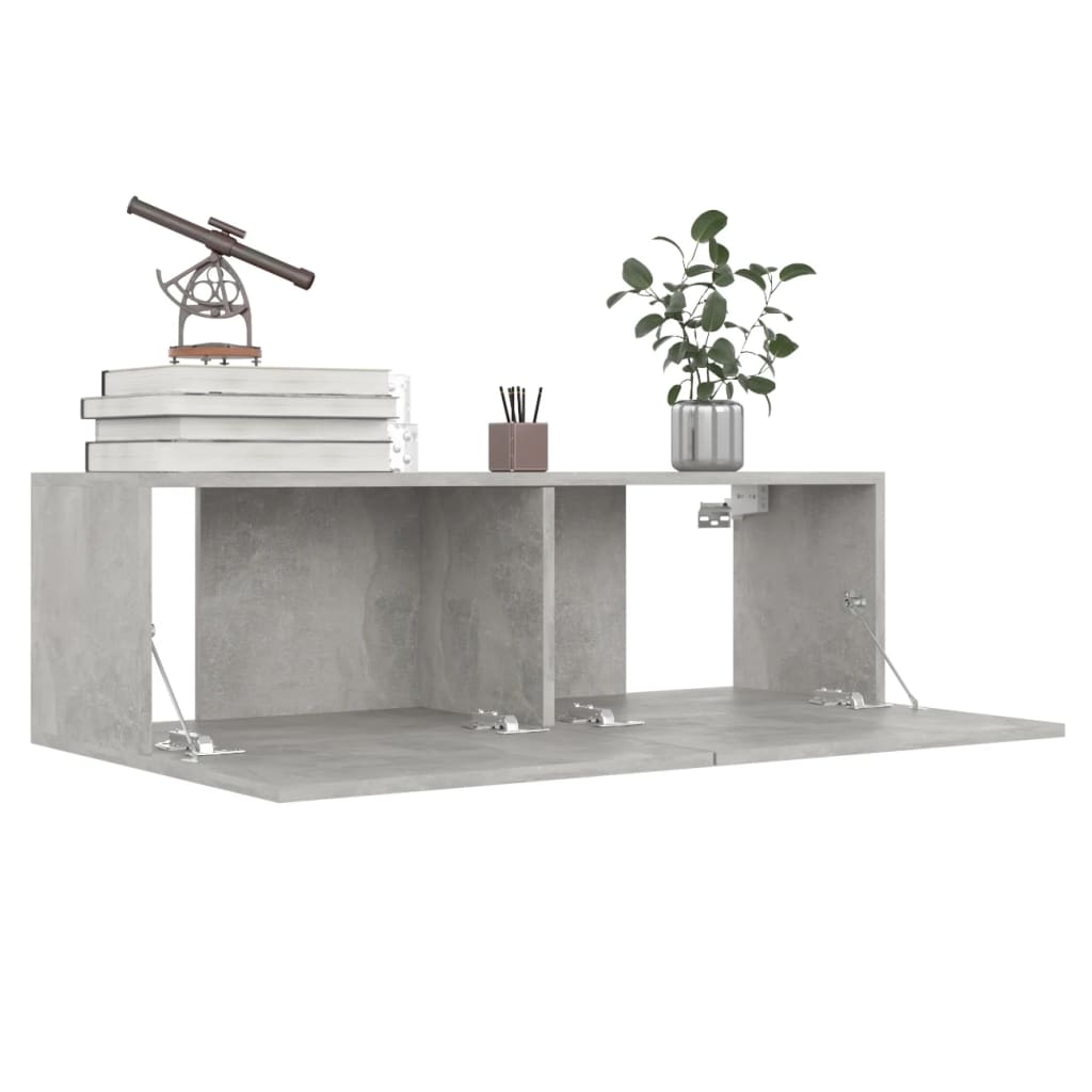 Tv Cabinets 4 Pcs Concrete Grey 100X30X30 Cm Engineered Wood