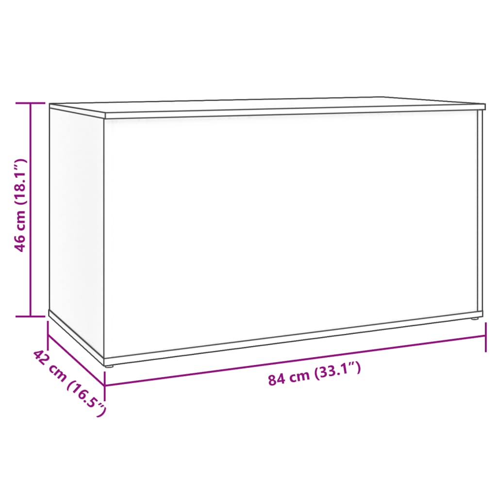 Storage Chest White 84X42X46 Cm Engineered Wood