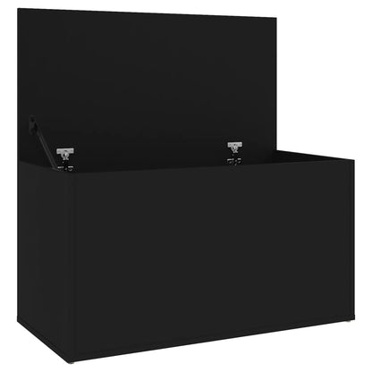 Storage Chest Black 84X42X46 Cm Engineered Wood