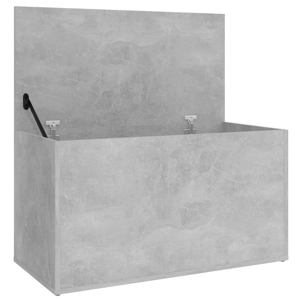 Storage Chest Concrete Grey 84X42X46 Cm Engineered Wood