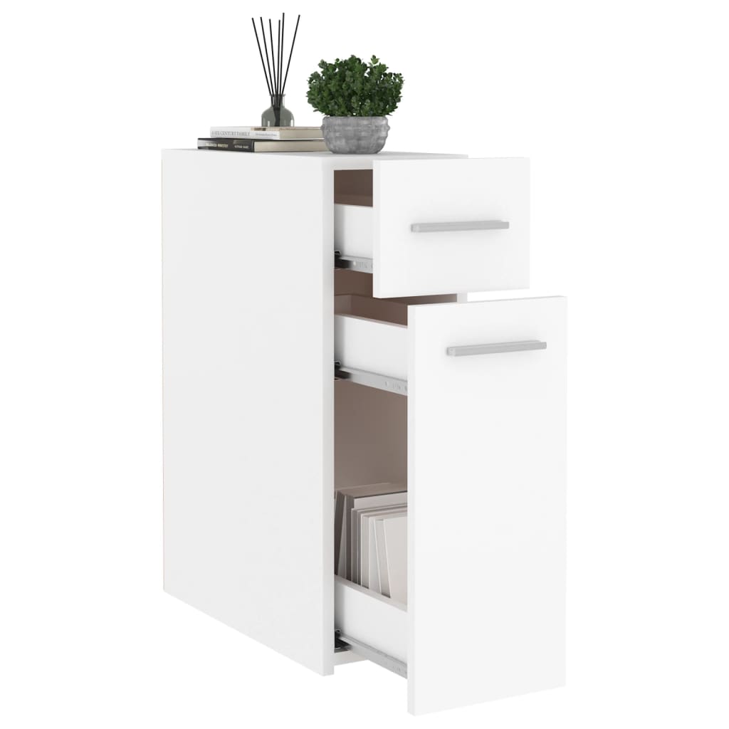 Apothecary Cabinet White 20X45.5X60 Cm Engineered Wood