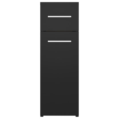 Apothecary Cabinet Black 20X45.5X60 Cm Engineered Wood