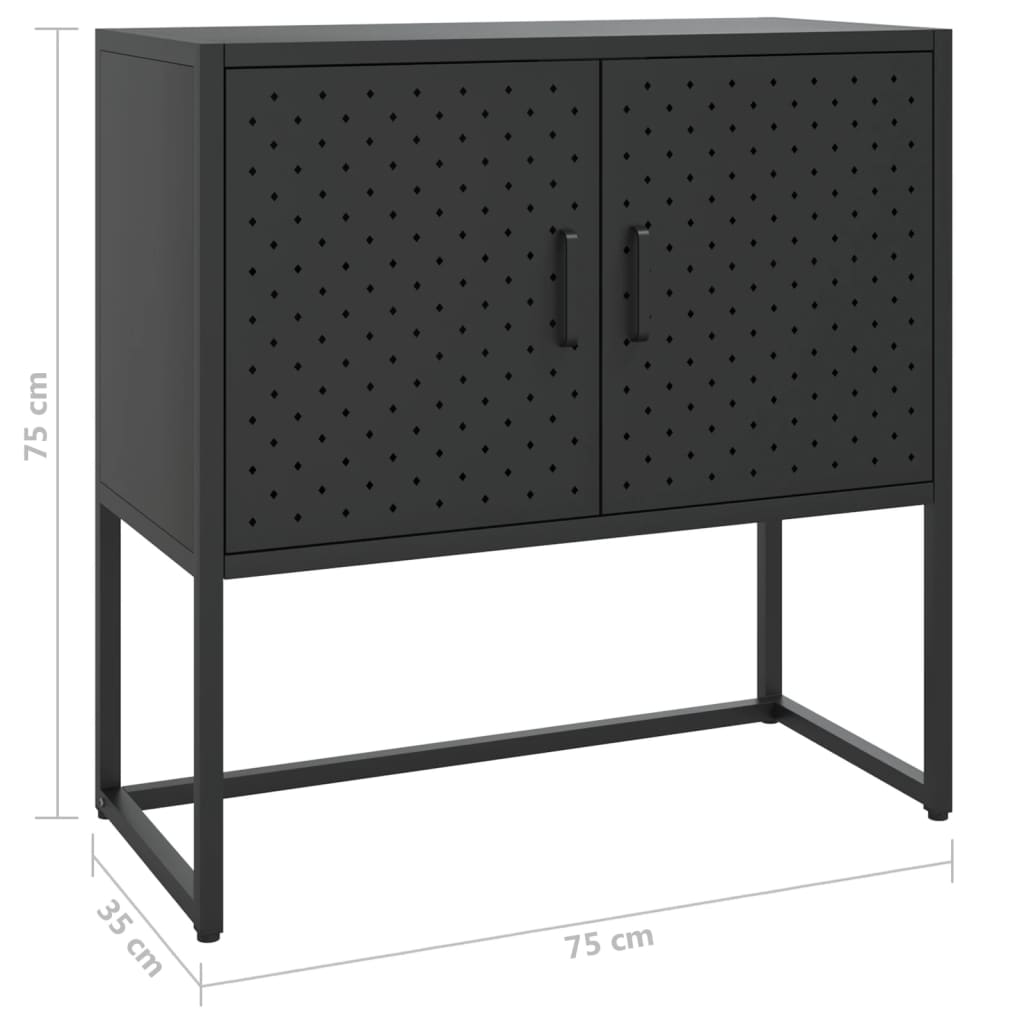 Sideboard Black 75X35X75 Cm Steel