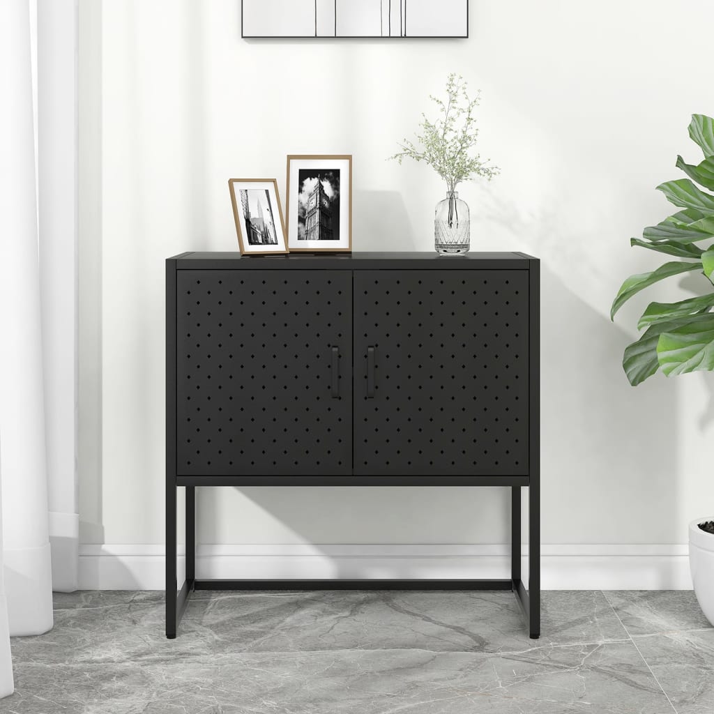 Sideboard Black 75X35X75 Cm Steel