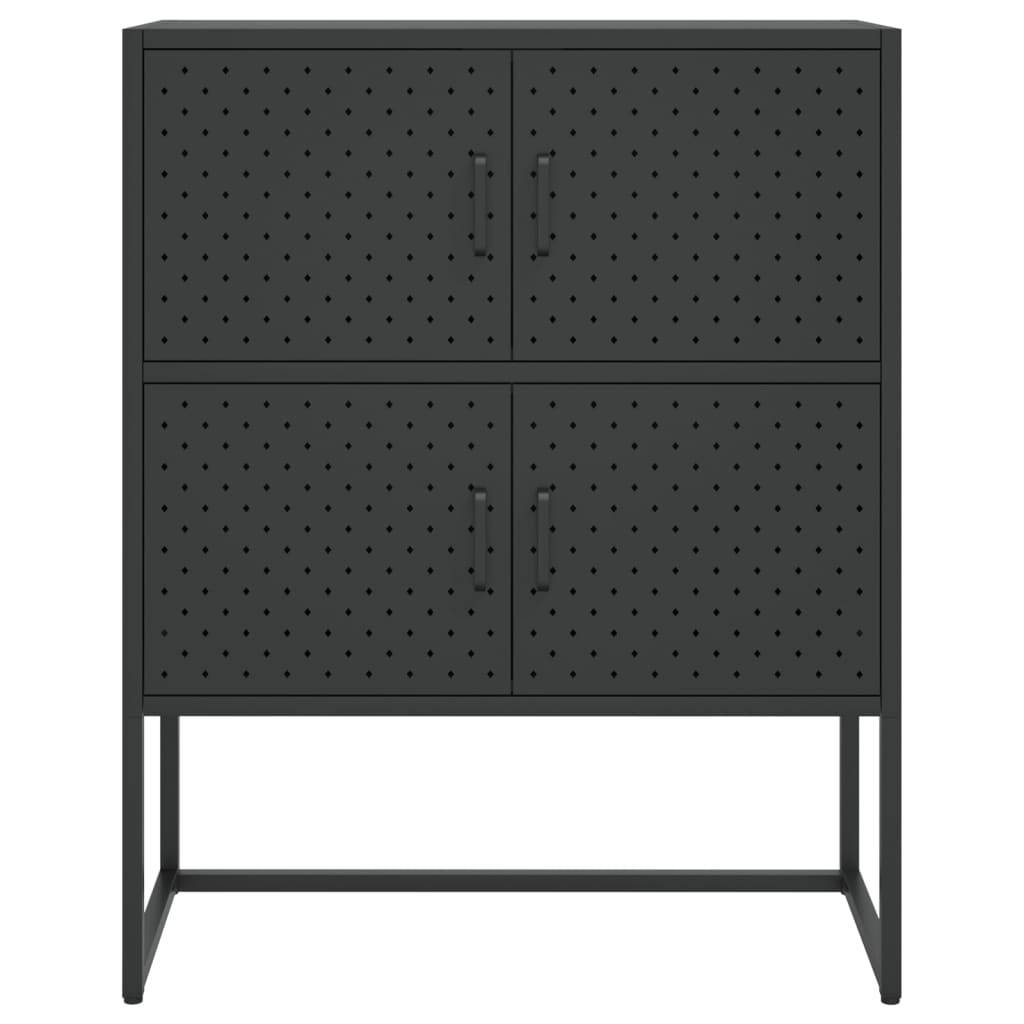 Highboard Black 80X35X100 Cm Steel