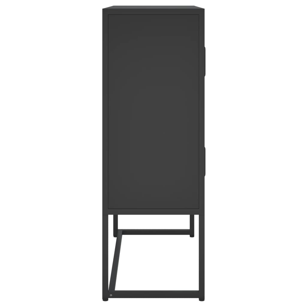 Highboard Black 80X35X100 Cm Steel