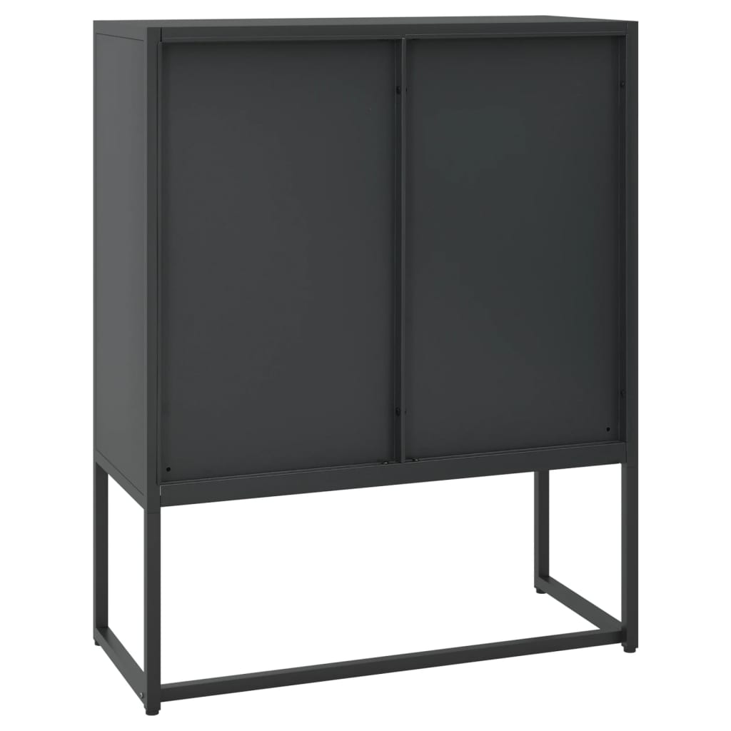 Highboard Black 80X35X100 Cm Steel