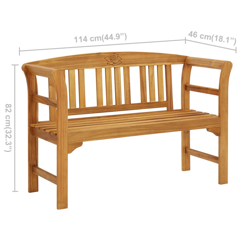 Garden Bench 114 Cm Solid Acacia Wood