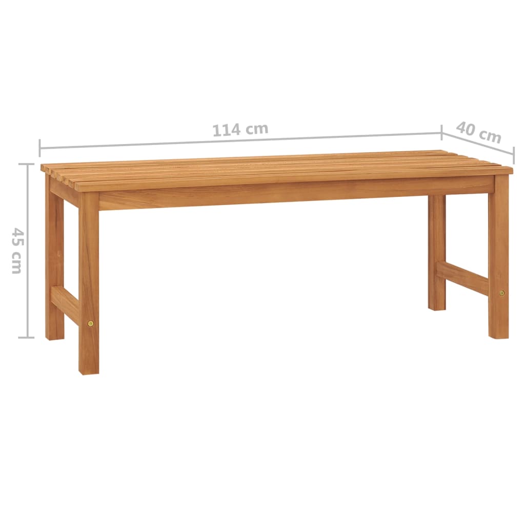 Garden Bench 114 Cm Solid Teak Wood