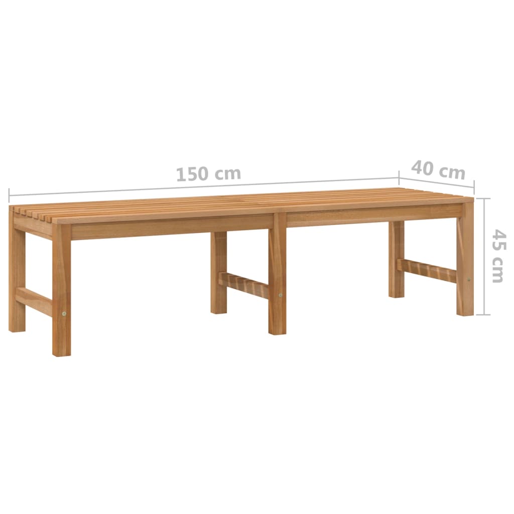 Garden Bench 150 Cm Solid Teak Wood