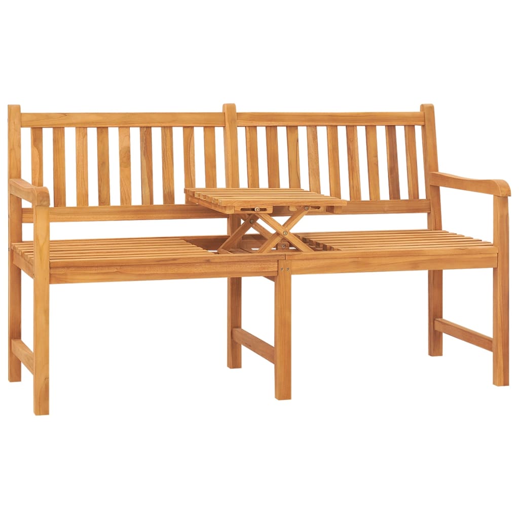 3-Seater Garden Bench With Table 150 Cm Solid Teak Wood