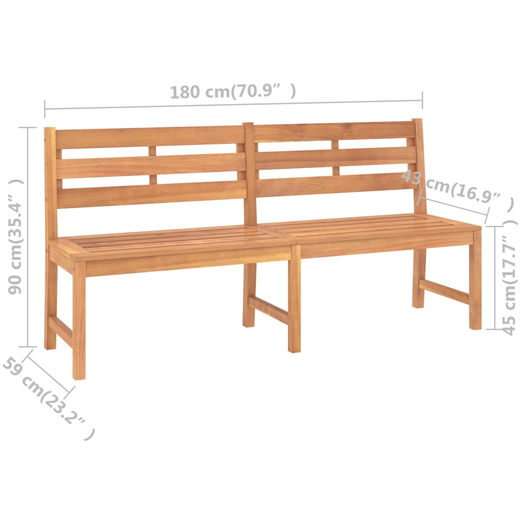 Garden Bench 180 Cm Solid Teak Wood