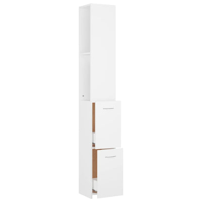 Bathroom Cabinet White 25X26.5X170 Cm Engineered Wood