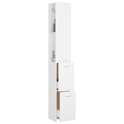 Bathroom Cabinet White 25X26.5X170 Cm Engineered Wood