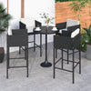 Bar Stools 4 Pcs With Cushions Black Poly Rattan