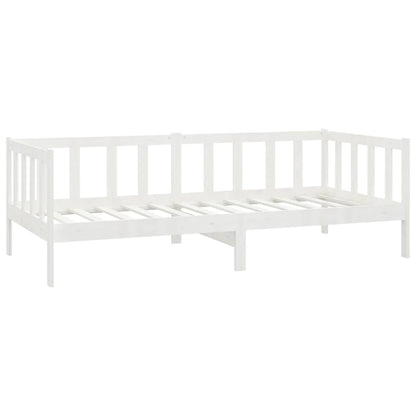 Day Bed White Solid Pinewood 90X200 Cm