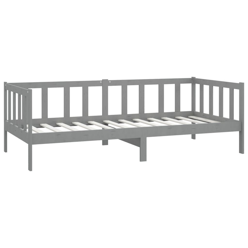 Day Bed Grey Solid Pinewood 90X200 Cm