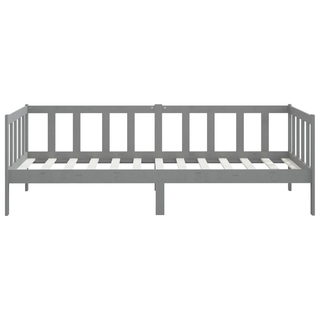 Day Bed Grey Solid Pinewood 90X200 Cm