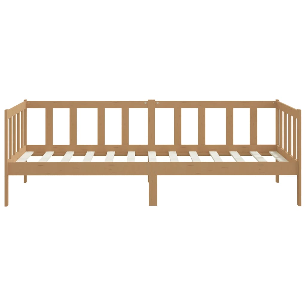 Day Bed Honey Brown Solid Pinewood 90X200 Cm